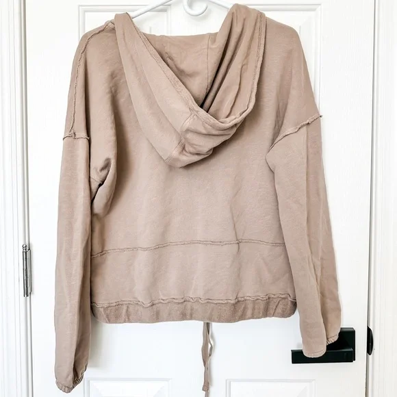 Anthropologie Saturday Sunday Sharon Hoodie Sweatshirt - Medium Tan - Picture 6 of 7